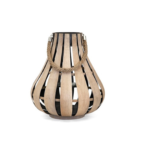 22.5" Engulfed Radiance Wheat Brown Small Decorative Candle Lantern