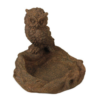Pack of 2 Rust Rustic Night Owl Outdoor Patio Garden Bird Feeders 8.5"
