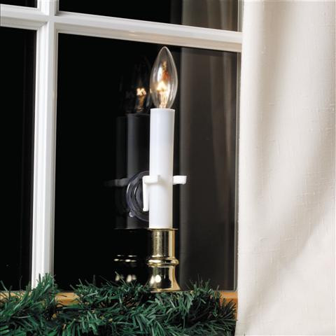 Pack of 4 Christmas Candle Holders Suction Cup Window Clamps