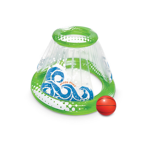 48" Inflatable Green Aqua Fun Jumbo Splash Point Swimming Pool Basketball Game