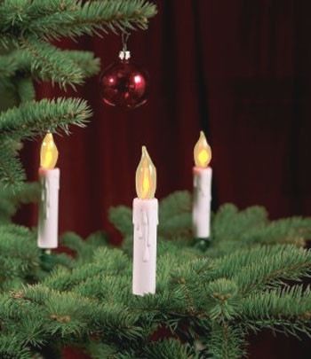 Set of 7 Steady Flame Clip-On Candlestick Christmas Light Set #523803