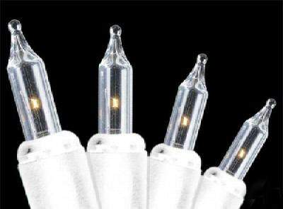 Set of 50 Clear Mini Christmas Lights With White Wire #ES66-495