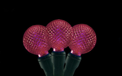 Set of 35 LED Burgundy G12 Berry Fashion Glow Christmas Lights - Green Wire