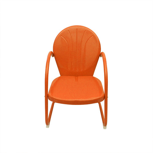 34" Orange Outdoor Retro Tulip Armchair