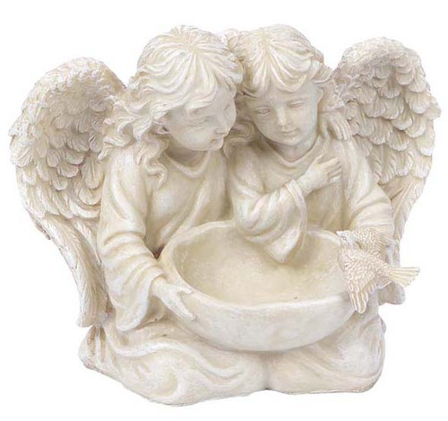 Pack of 2 Inspirational Angel Outdoor Garden Bird Feeder Figures 8"