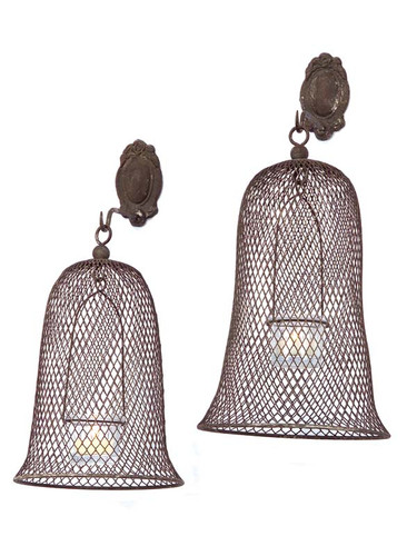 Pack of 4 Garden Getaway Hanging Cloche Tea Light Candle Holders 12.5"