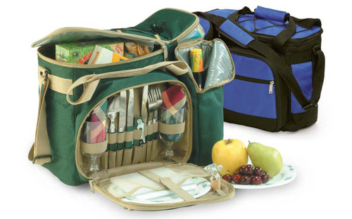 Portable Picnic for 2 Shoulder Bag With Accessories and 22 Can Capacity - Blue