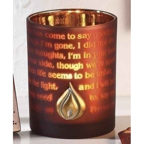 Eternal Flame Inspirational Bereavement Votive Glass Candle Holder