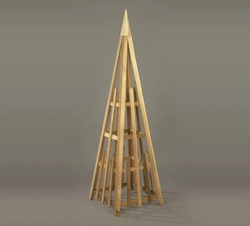 69" Natural Cedar Outdoor Obelisk Wooden Pyramid Trellis