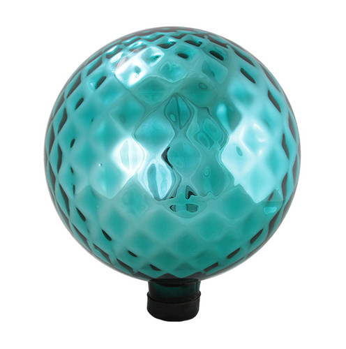 10" Teal Green Diamond Lattice Outdoor Patio Garden Gazing Ball