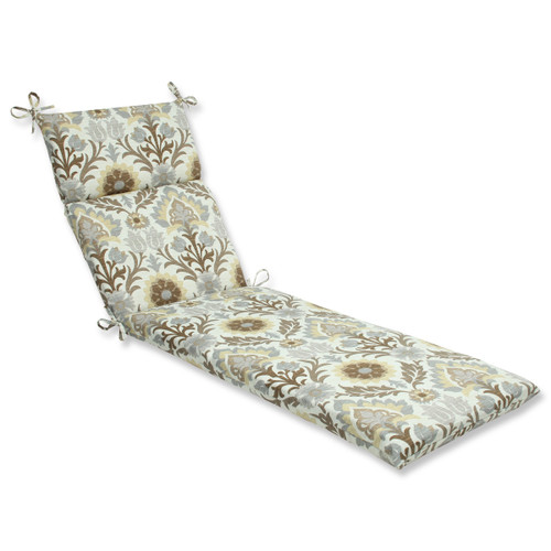72.5" Chocolate Brown and Gray Pierre de Lune Decorative Outdoor Patio Chaise Lounge Cushion