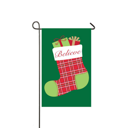 Fiber Optic Stocking Outdoor Garden Flag 18" x 12.5"