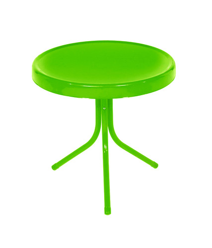 20" Lime Green Outdoor Patio Retro Tulip Side Table