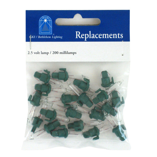 Pack of 20 Clear Mini Christmas Replacement Bulbs - 2.5 Volts