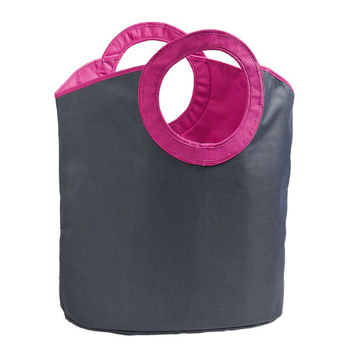 22" Hot Pink & Charcoal Reusable Shopping Beach Tote