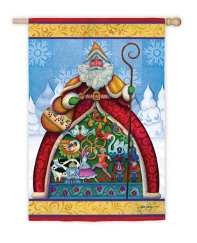 Winter Season's Santa Claus Twelve Days of Christmas Garden Flag 18" x 12.5"