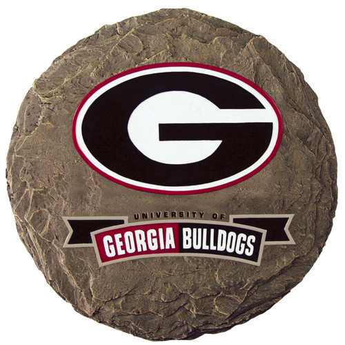 13.5" NCAA Georgia Bulldogs Football Logo Hand-Painted Waterproof Stepping Stone