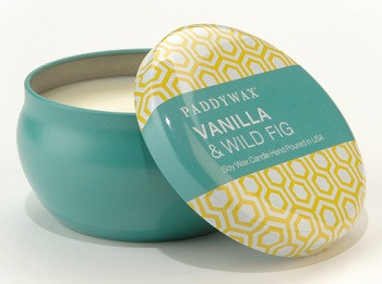 Paddywax Vanilla and Wild Fig Soy Wax Scented Candle in Decorative Tin 6.5 oz