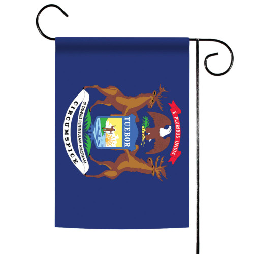 Blue and Brown Michigan State Outdoor Garden Flag 18" x 12.5"