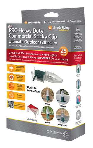 Heavy Duty Commercial Sticky Clips -1.75" - Clear - Set of 25