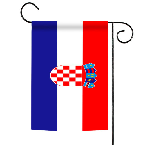 Red and Blue Croatia Outdoor Garden Flag 18" x 12.5"