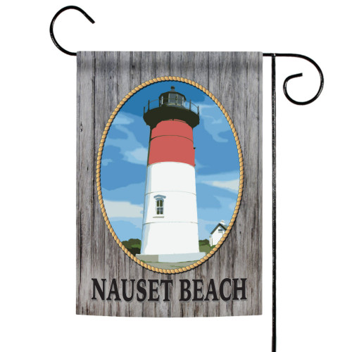 Gray and Blue Lighthouse Outdoor Garden Flag 18" x 12.5"