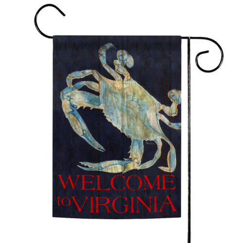 Navy Blue and Red Crab Outdoor Garden Flag 18" x 12.5"