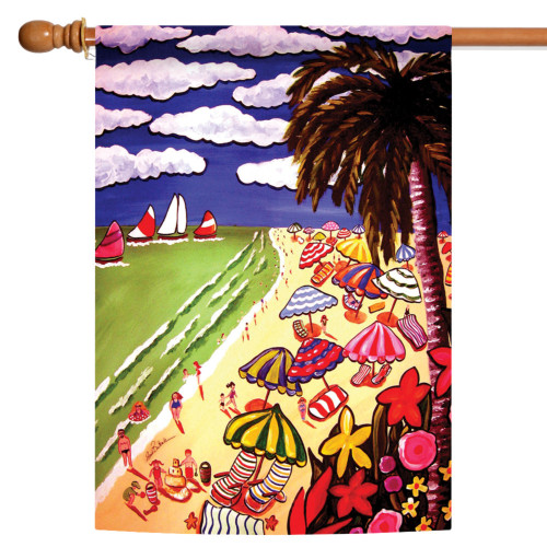 Tropical Pismo Beach Outdoor House Flag 40" x 28"