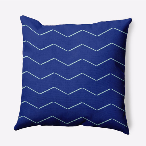 18" x 18" Blue and White Harlequin Stripe Outdoor Throw Pillow