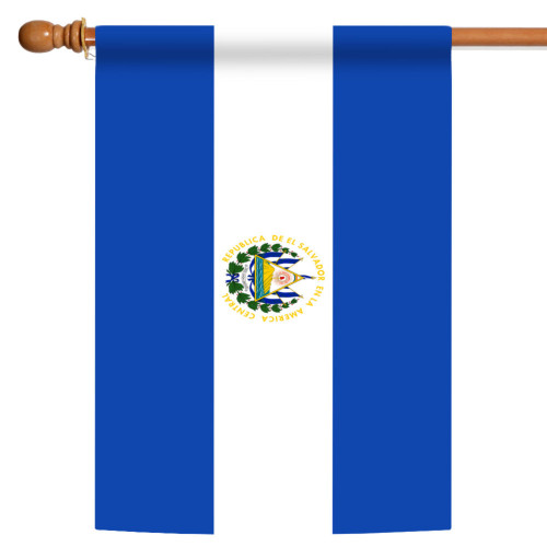 Blue and Black El Salvador Outdoor House Flag 40" x 28"