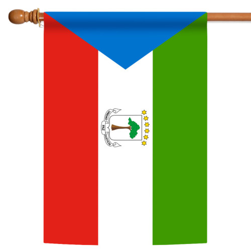 Green and Red Equatorial Guinea Outdoor House Flag 40" x 28"