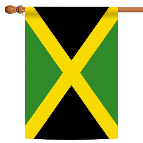 Green and Yellow Jamaica Outdoor House Flag 40" x 28"