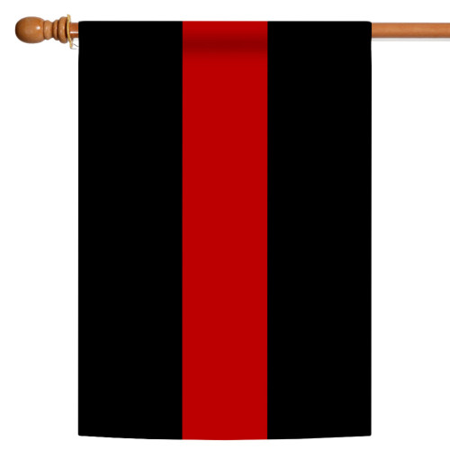 Black and Red Thin Line Outdoor House Flag 40" x 28"