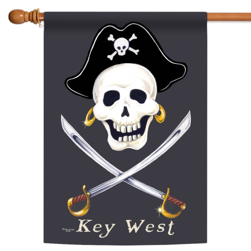 Black and White Swashbuckle Key West Outdoor House Flag 40" x 28"