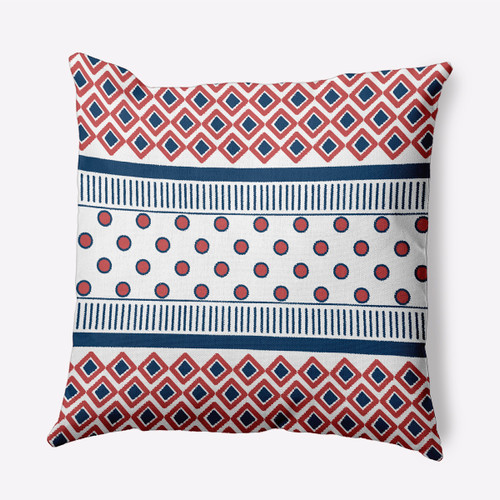 18" x 18" Blue and Orange Scrambled Prints Outdoor Throw Pillow