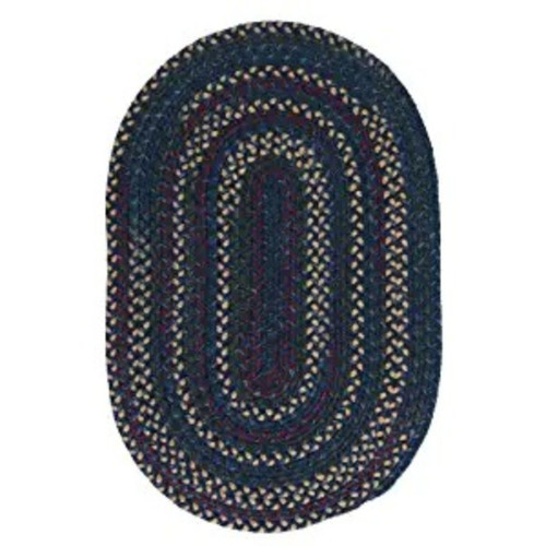 1.1' x 1.4' Midnight Blue Braided Area Throw Rug - Sample