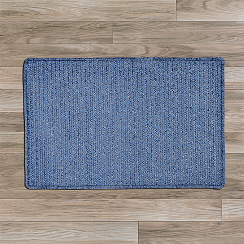17" Petal Blue Traditional Style Rectangular Area Throw Rug Sample