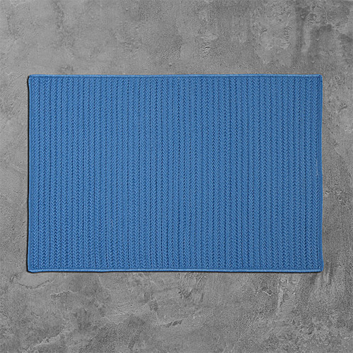 17" Blue Solid Traditional Style Rectangular Area Throw Rug Sample