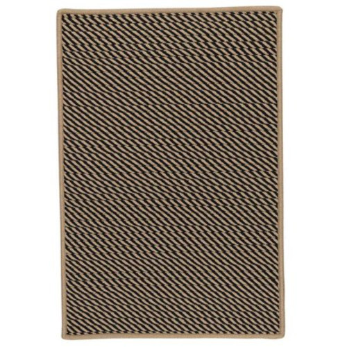 17" Black and Brown Traditional Style Rectangular Area Throw Rug Sample