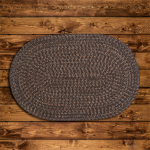 17" Brown Traditional Style Oval Area Throw Rug Sample
