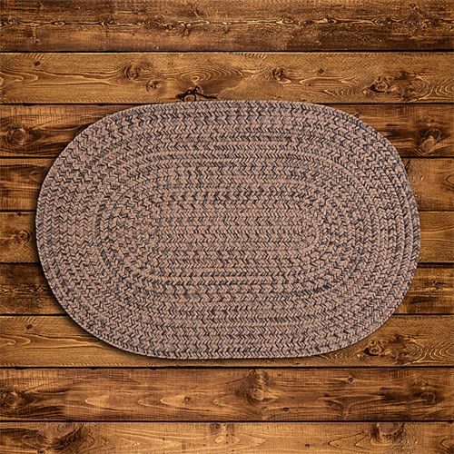 17" Mocha Brown Traditional Style Oval Area Throw Rug Sample