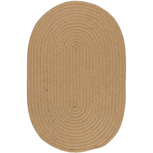 17" Taupe Brown Traditional Style Oval Area Throw Rug Sample