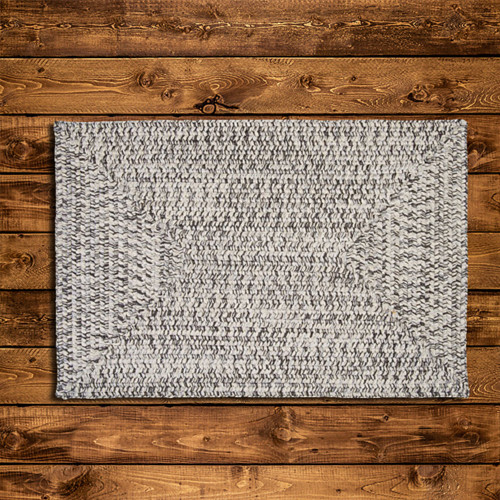 17" Silver and Gray Traditional Style Reversible Rectangular Area Throw Rug Sample