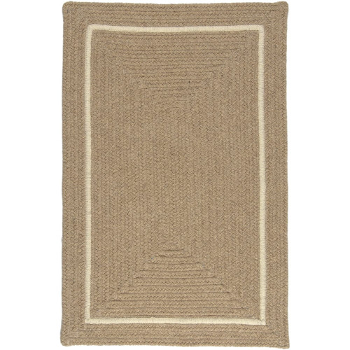 17" White and Muslin Brown Traditional Style Rectangular Area Throw Rug Sample