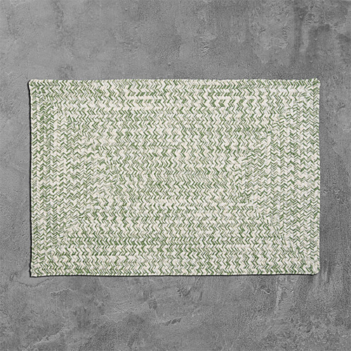 17" White and Green Traditional Style Rectangular Area Throw Rug Sample