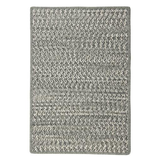 6" x 9" Gray and White All Purpose Handcrafted Reversible Rectangular Area Throw Rug Sample