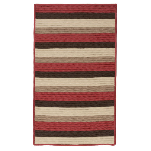 6" x 9" Red and Ivory All Purpose Handcrafted Reversible Rectangular Outdoor Area Throw Rug Sample
