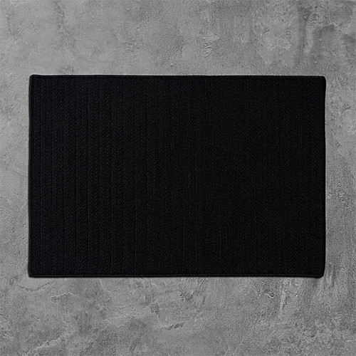 17" Black Traditional Style Solid Rectangular Area Throw Rug Sample