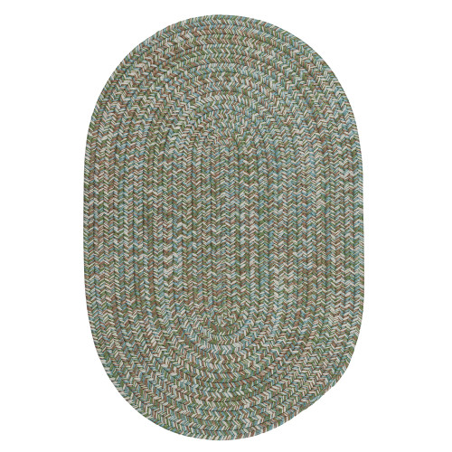 6" x 9" Blue All Purpose Handcrafted Reversible Oval Area Throw Rug Sample