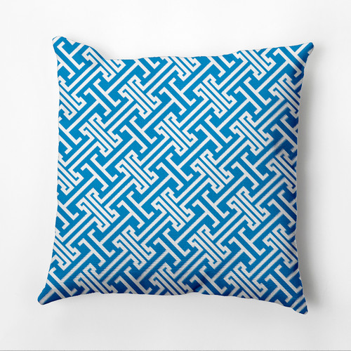 16" x 16" Blue and White Leeward Key Outdoor Throw Pillow